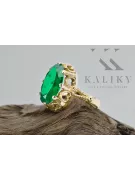 Vintage Schmuck Ring Smaragd 14 Karat Gelbgold vrc134y